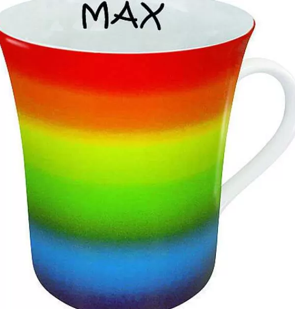 Könitz Porzellan Tassen mit Namen<Personalisierte Tasse Regenbogen