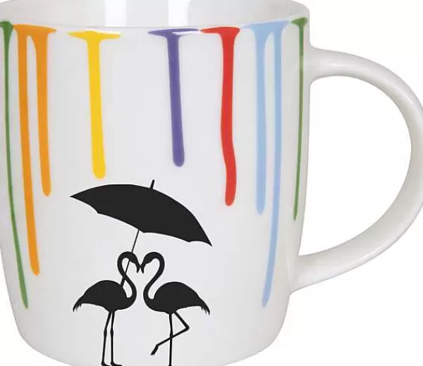 Könitz Porzellan Tiere<Tasse Rainbowdrops-Flamingo